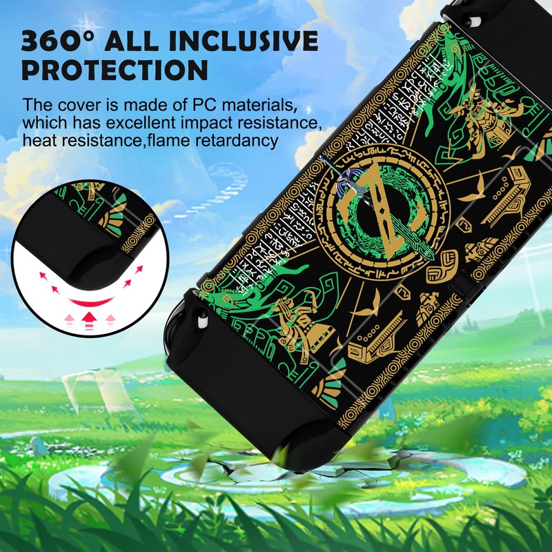 DLseego Zelda Protective Case for Switch OLED New Model, Dockable