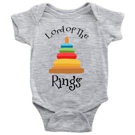 Lord of The Rings Funny Baby Clothes Infant Newborn Organic Bodysuit Romper D-Gray