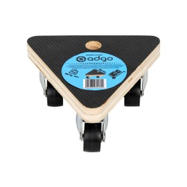 ADGO Transport Platform Triangular Laminated Furniture Roller Board Transport Roller Transporter Furniture Dog 130 x 130 x 130 mm Max. 100 kg