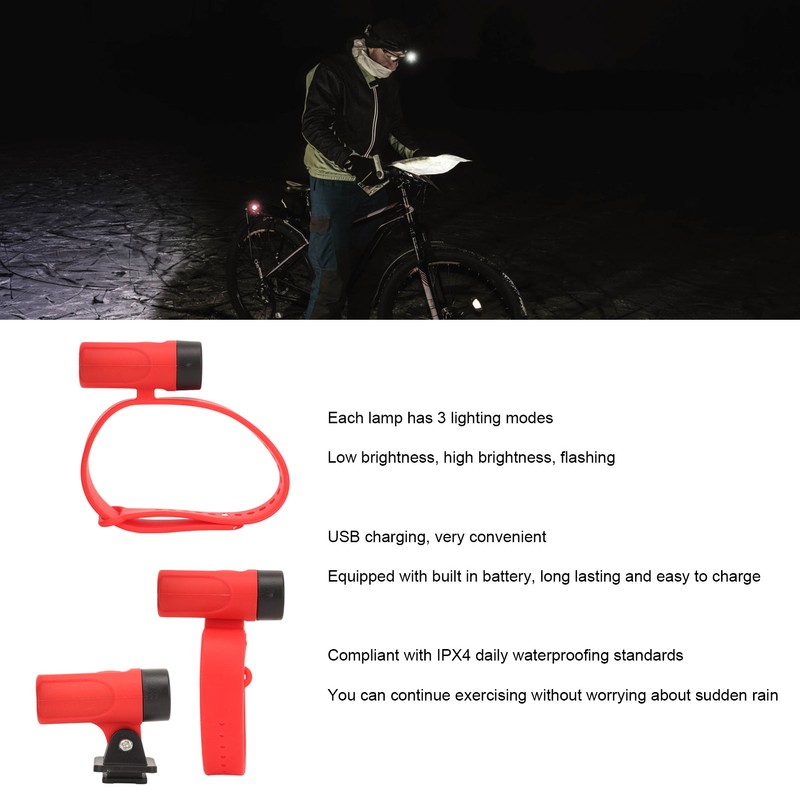 3Pcs USB Rechargeable Wrist Band Torch Wrist Ankle Light Flashlight