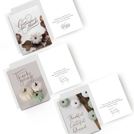 Easykart Thanksgiving Cards With Envelopes | Pack of 24 PCs - 7.25 x 5.5 Inch Large Size For Customer appreciation, Family and Friends