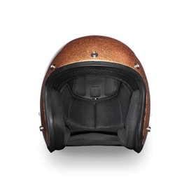 Daytona Cruiser Helmet - Root Beer Metal Flake - Lightweight 3/4 Shell Motorcycle Helmet with Removable Gloss Black Bubble Visor Added - Bluetooth Compatible - XS - 2.10 Pounds