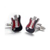 Guitar Bass Pair Red Cufflinks