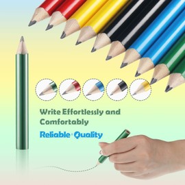 30 Pieces Short Triangular Fat Pencils 3.5 Inch Wood Triangular Pencil Toddler Triangle Pencil Children Jumbo Pencils for Preschoolers Beginners Writing and Drawing with Pencil Sharpener and 2 Erasers