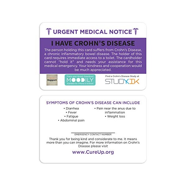 I Have Crohn's Disease Assistance Card 3 pcs