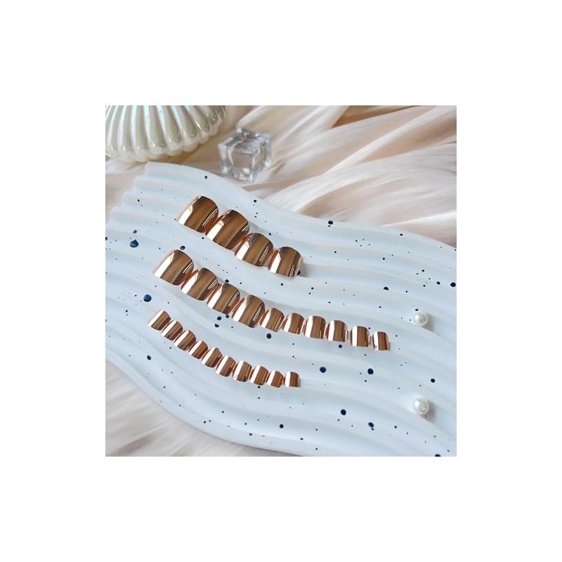 Uñas Postizas De Bronce Cromado Para Mujer, Uñas Postizas Aurora,