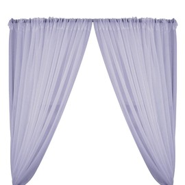 New Creations Fabric & Foam Inc, Fire Retardant/Resistant, Sheer/See Through Voile Chiffon Backdrop Drape Panel Room Divider, Pipe & Drape (2 Panels 5 Feet Wide x 8 Feet Long, Lilac)