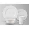 HomeVss, New Bone China Dinnerware Set, Embossed Lotus Design, 20pc