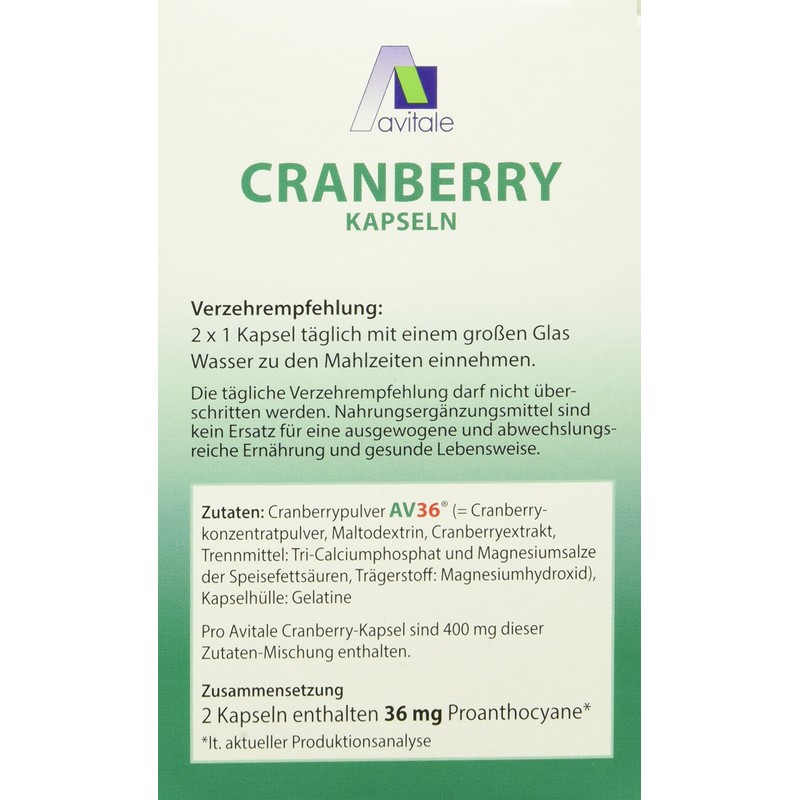 Avitale Cranberry Capsules 400 mg, 132 g, 240 Pieces (Pack