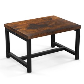 Flottian 9" Wooden Step Stools for Adults Kids,15.4" Extra Wide Heavy Duty Step Stool Holds Up to 300 lbs,Bed Step Stool for High Beds,Stools for Bedroom,Kitchen,SUV ect, Easy Assemble, Rustic Brown