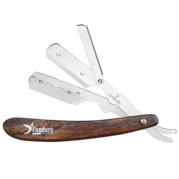 Candure Rasiermesser Herren mit Wechselklinge Edelstahl Extra Scharfe Profi Rasiermesser