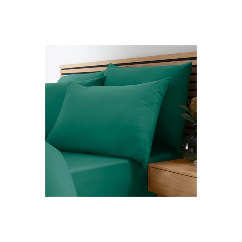 Catherine Lansfield So Soft Non-Iron Single Fitted Sheet Teal Green