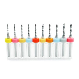Saipor 1.1-2.0mm PCB Drill Bit, CNC Engraving Drill Bit, Carbide Drill, Storage Box Included, Extra Fine Micro Drill Bit, Abrasion Resistant, Precision Drill, Micro Drill Set, For PCB/SMT, Mold, Precision Equipment, Printed Circuit Boards, Ornaments (10 Pack)