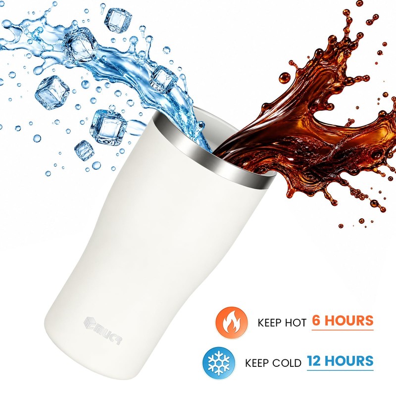 MUCR 17 oz Ceramic Lined Travel Tumbler with Cleaning Brush,