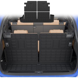 Cargo Mat Compatible with 2010-2024 Toyota 4 Runner 7 Seat Cargo Liner Trunk Mat TPE Back Seat Cover Protector 2023 4Runner Accessories (Fit 7 Seat,Trunk Mat+3rd Row Backrest Mats)