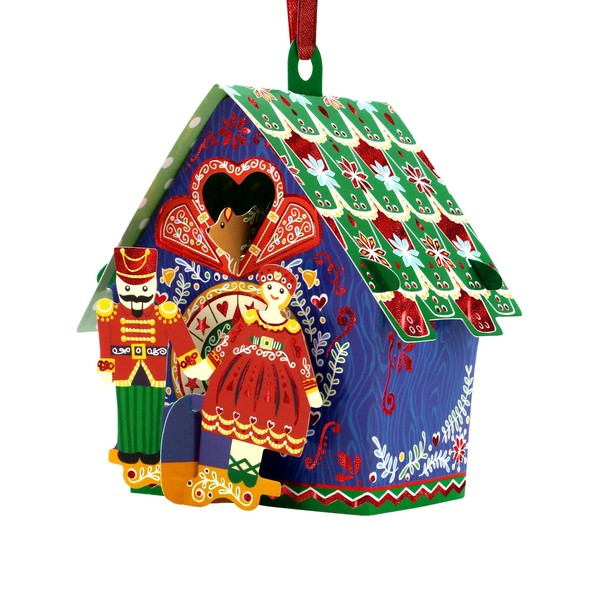 Santoro 3D Paper Pop Up Christmas Hanging Ornament (Cuckoo Clock)