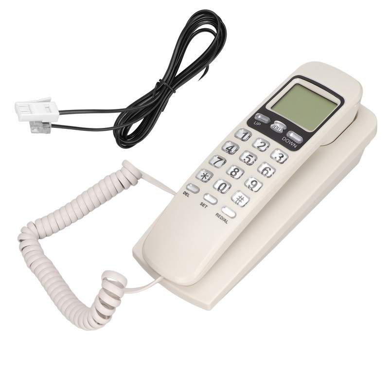 Wired Wall Phone Multifunctional Calendar LCD Display Caller ID Landline