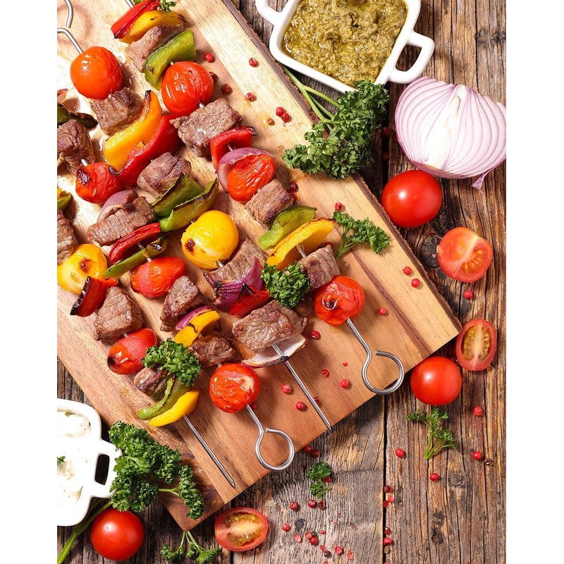 iPEAK BBQ Skewers Stainless Steel Grill Kebab Skewer 29.5cm Long