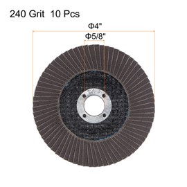 sourcing map 4 Inch Flap Disc 240 Grit Sanding Grinding Wheels Silicon Carbide Abrasive Fiber Mesh Cover 10pcs