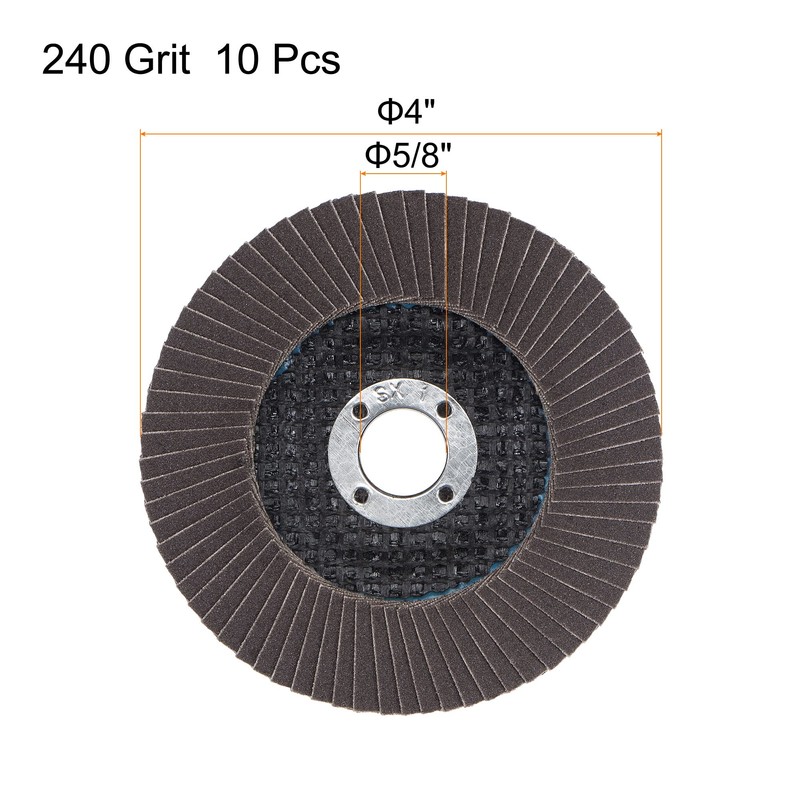sourcing map 4 Inch Flap Disc 240 Grit Sanding Grinding