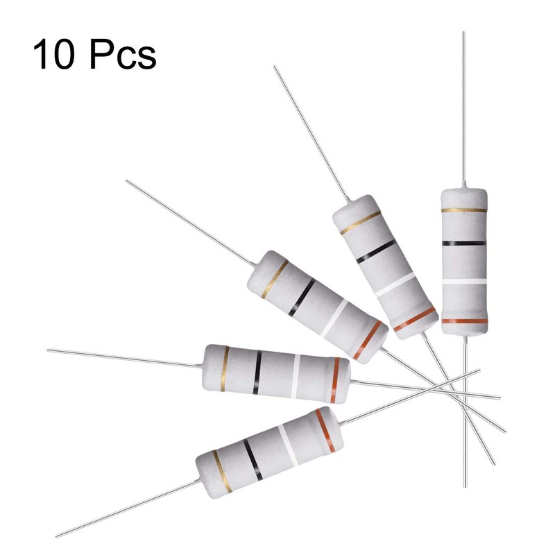 sourcing map Metal Oxide Film Resistor 5 Watt Axial Cable
