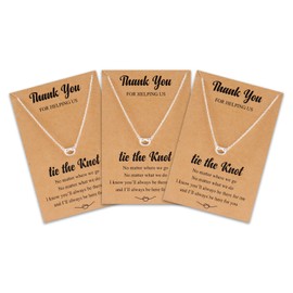 Stocking Stuffers for Teens Bridesmaid Gifts Bridesmaid Necklace Bridesmaid Jewelry Set for Wedding Tie The Knot Bridesmaid Gift Bridesmaid Gifts for Wedding Day (3pcs)