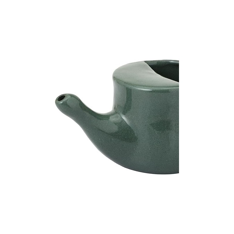 Ancient Impex Ceramic Neti Pot, Spill Proof with 5 Sachets