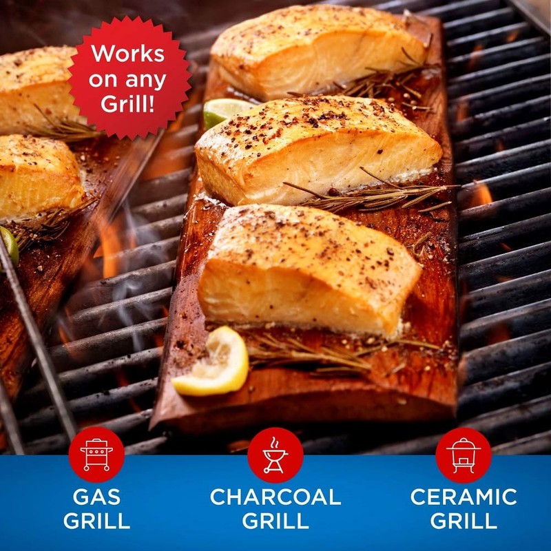 Jaccard Ready 2 Grill Pre-Soaked Cedar Planks, Premium Wood Planks