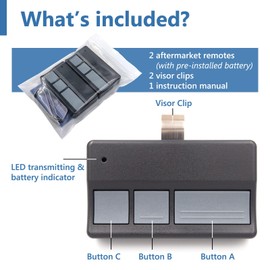 Solidremote Garage Door Opener Remote, for Chamberlain, LiftMaster 371LM 373LM 971LM 973LM, Universal, 2 Pack