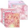 Origami 6x6 Paper Kit 50 Sheets 12 Vivid Colors Double Sided Printed Traditional Patterns Square for Arts Crafts Projects, Japanese Sakura Chiyo