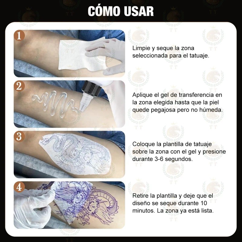 Tt Gel Hectográfico Pega Stencil Para Tatuaje Alta 250ml