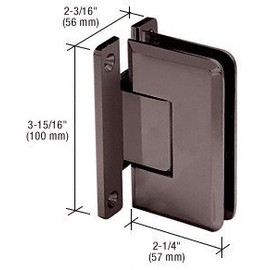 CRL Oil Rubbed Bronze Cologne 537 Series Wall Mount Full Back Plate Standard Shower Door Hinge with 5186; Offset