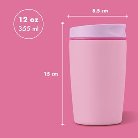 VIORA Termo para Cafe de Acero Inoxidable Heat Sip 355ml(12oz), Vaso Trmico con Tapa Antiderrames Hermetica, Para Bebidas Frias o Calientes, Base...  