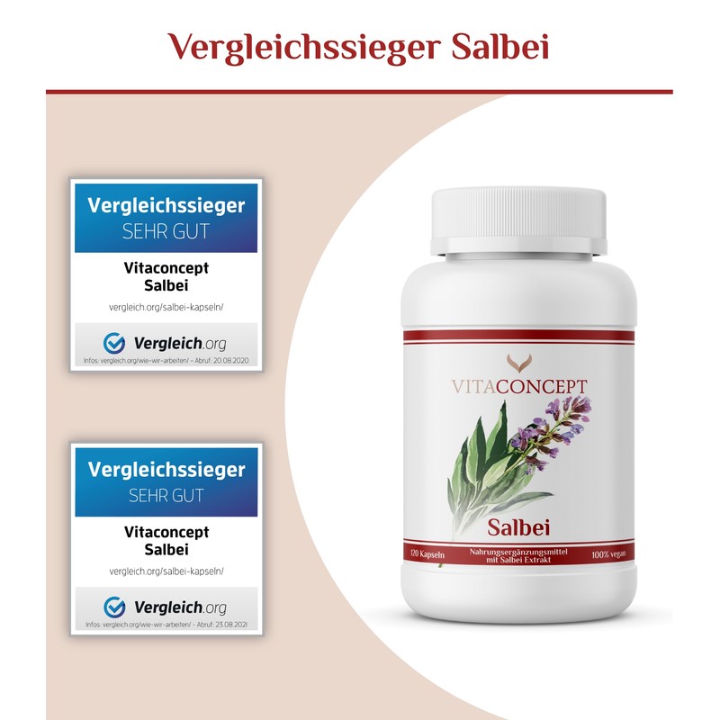 Sage Capsules, High Dosage, 2000 mg Per Capsule, 120 Pieces,