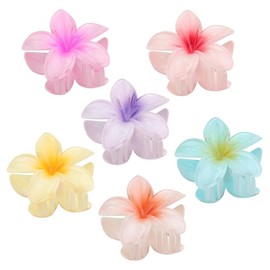 Flower Claw Clip Plumeria Flower Hair Claw Clip, 6Pcs Flower Hair Clip Egg Flower Hair Claw Clip,Cute Flower-Shaped Hair Clip,Cute Small Hair Clips Hawaiian Flower Claw Clip,Egg Flower Hair Claw Clip