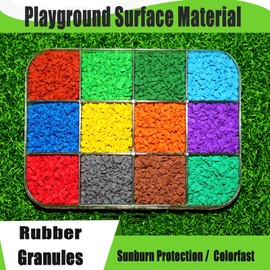 Rubber Mulch for Landscaping, Kindergarten, Outdoor Park, School, Sports Tennis Court, Pitch Rubber Granules Running Track Material Playground Mulch (Dark Green, 2 Pounds)
