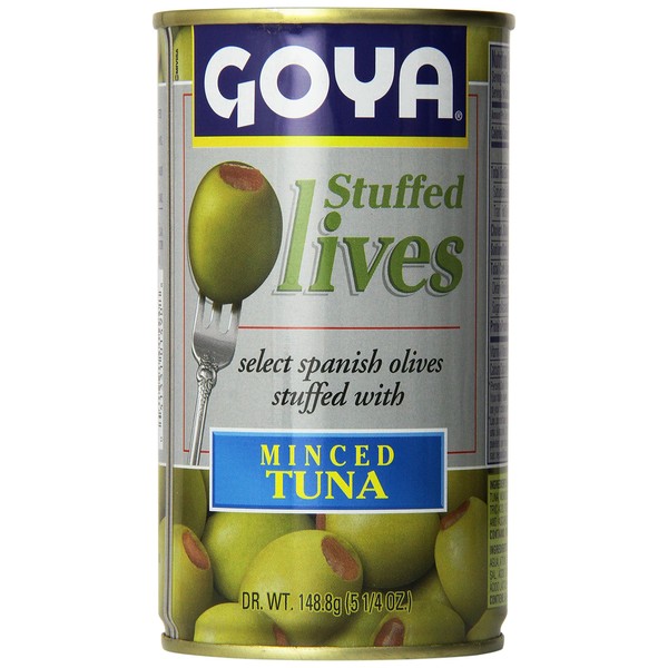 Goya Stuffed Olives Minced Tuna 5.25 Oz Can (Pack of 6)