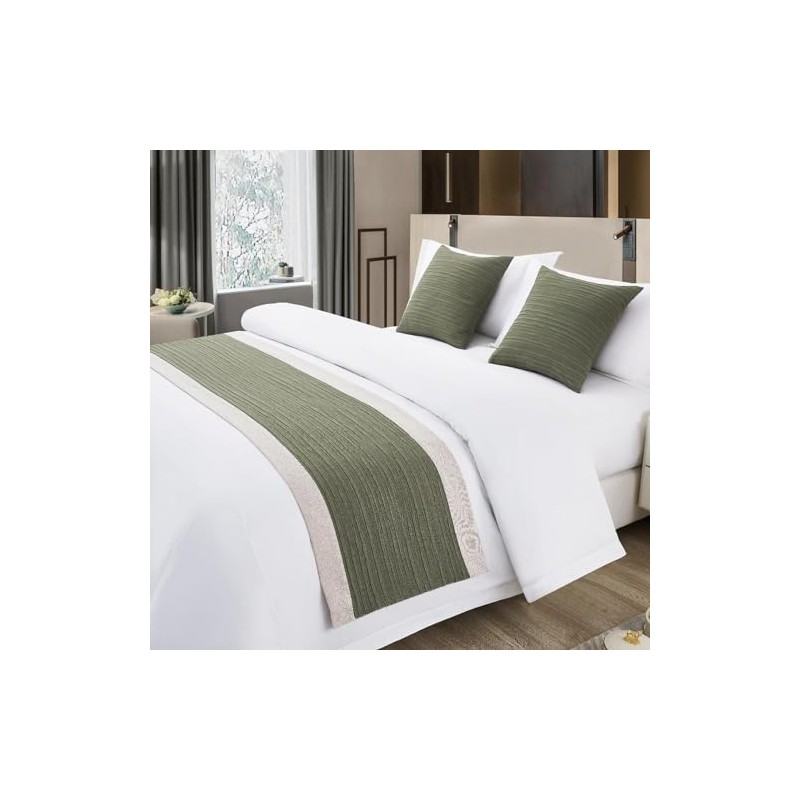 TTiiLoe Hotel Bed Runner Double-sided Bed Cover, Cotton Linen Bed