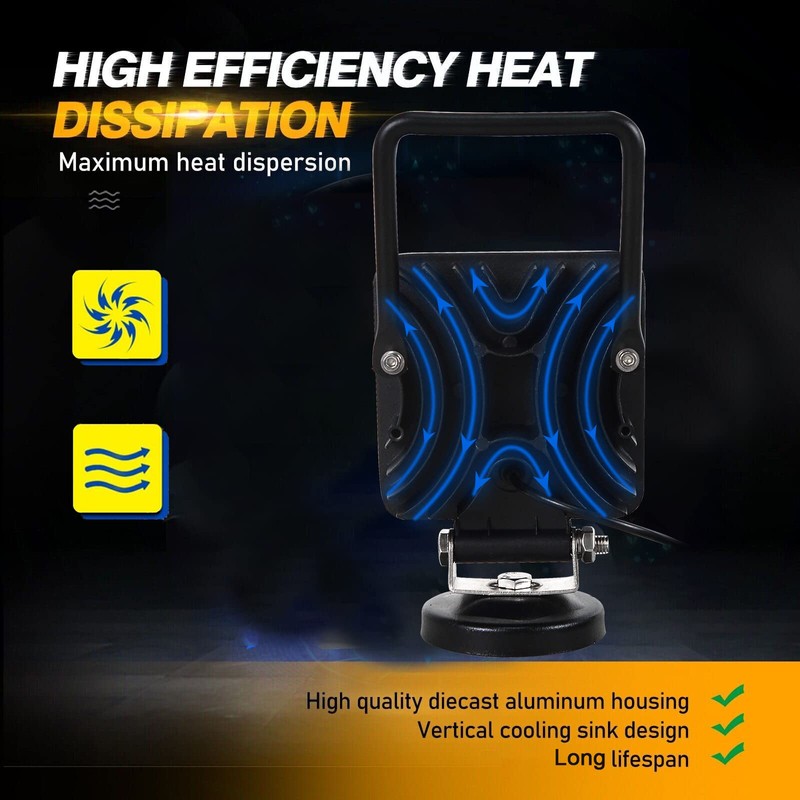 PICAA 1-Piece 4 Inch LED Work Light with Magnetic Base,