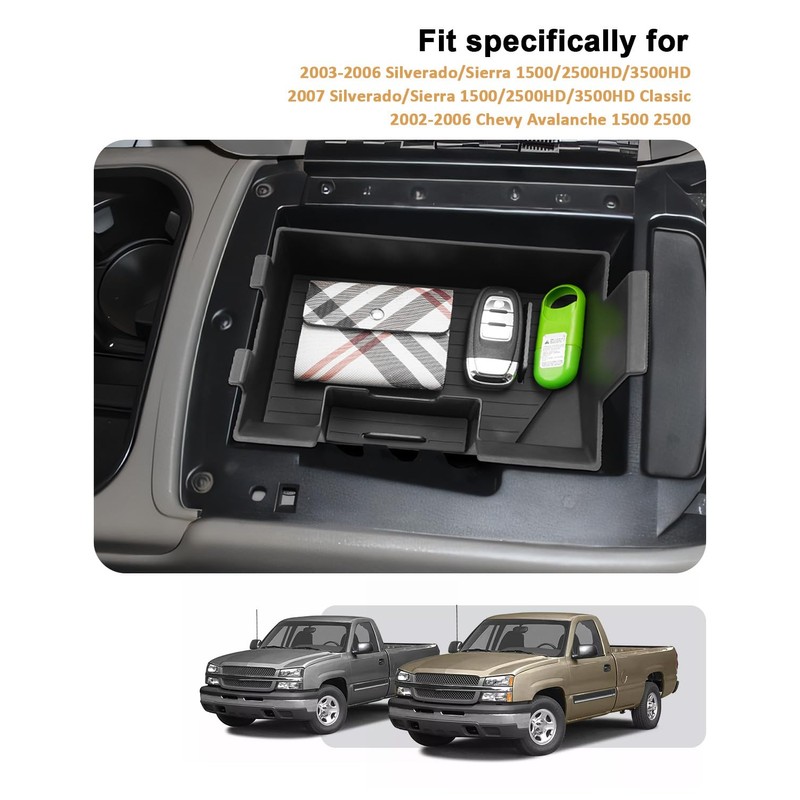 ECOZEN Center Console Organizer For 2003-2006 Silverado/Sierra 1500/2500HD/3500HD & 2007