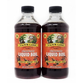 2 pack of Cajun Land Concentrated Liquid Boil For Crawfish Srimp and Crabs, No MSG or Salt (8oz)