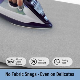 Iwtmm Ironing Board Cover and Pad with Silicone Coating, Thick Scorch-Resistant Padding, Heavy Duty for Home & Professional Use, Fits 15 x 54 Inches Boards, Secure Hook & Loop Fastener (Gray)