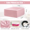P Pothuiny Pink Cube Pillowcase Cover, Square Satin With Hidden