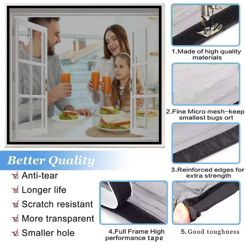 Fly Screen Window for Windows 60 x 110 cm Black