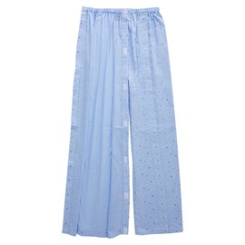 Siomlana Men's Tear Away postoperative Nursing Pants with Magic Stick, Fracture Trousers, Disability Clothing, Paralyzed Bedridden Patient Clothes for Post Surgery(Blue,2XL)