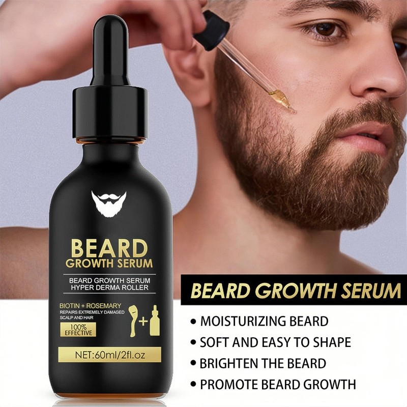 Beard Growth Kit With Roller & Mild Essential Oil -