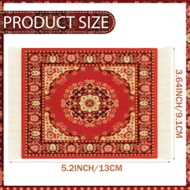 Preboun 10 Pcs Rug Table Coasters Oriental Design Table Drink Holders, Fabric Carpet Drink Mats Fabric Elegant Carpets Vintage Coasters for Home Office Coffee Table Desk Bar Kitchen Dining (Vibrant)