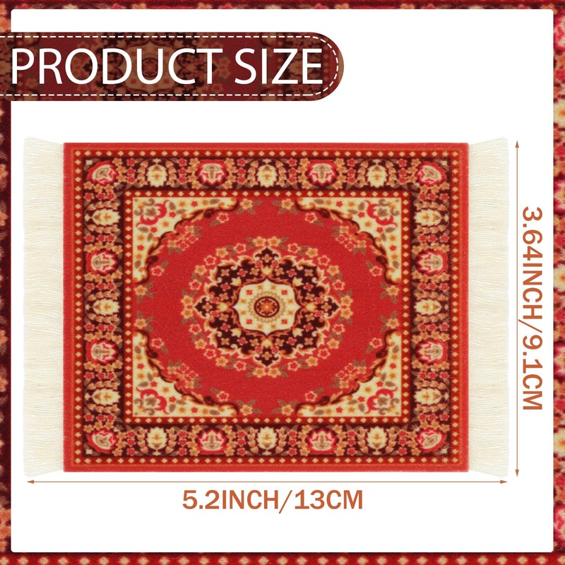Preboun 10 Pcs Rug Table Coasters Oriental Design Table Drink