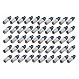 (50 Pack) NEUTRIK NC3MXX 3-Pin XLR Male Cable Mount Connector - Nickel Shell