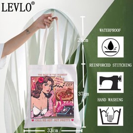 LEVLO Midwest Princess Tote Bag Singer Fans Gift Call Me Hot Not Pretty Music Album Shoulder Bag Midwest Princess Merch (Call Me Hot Tote)